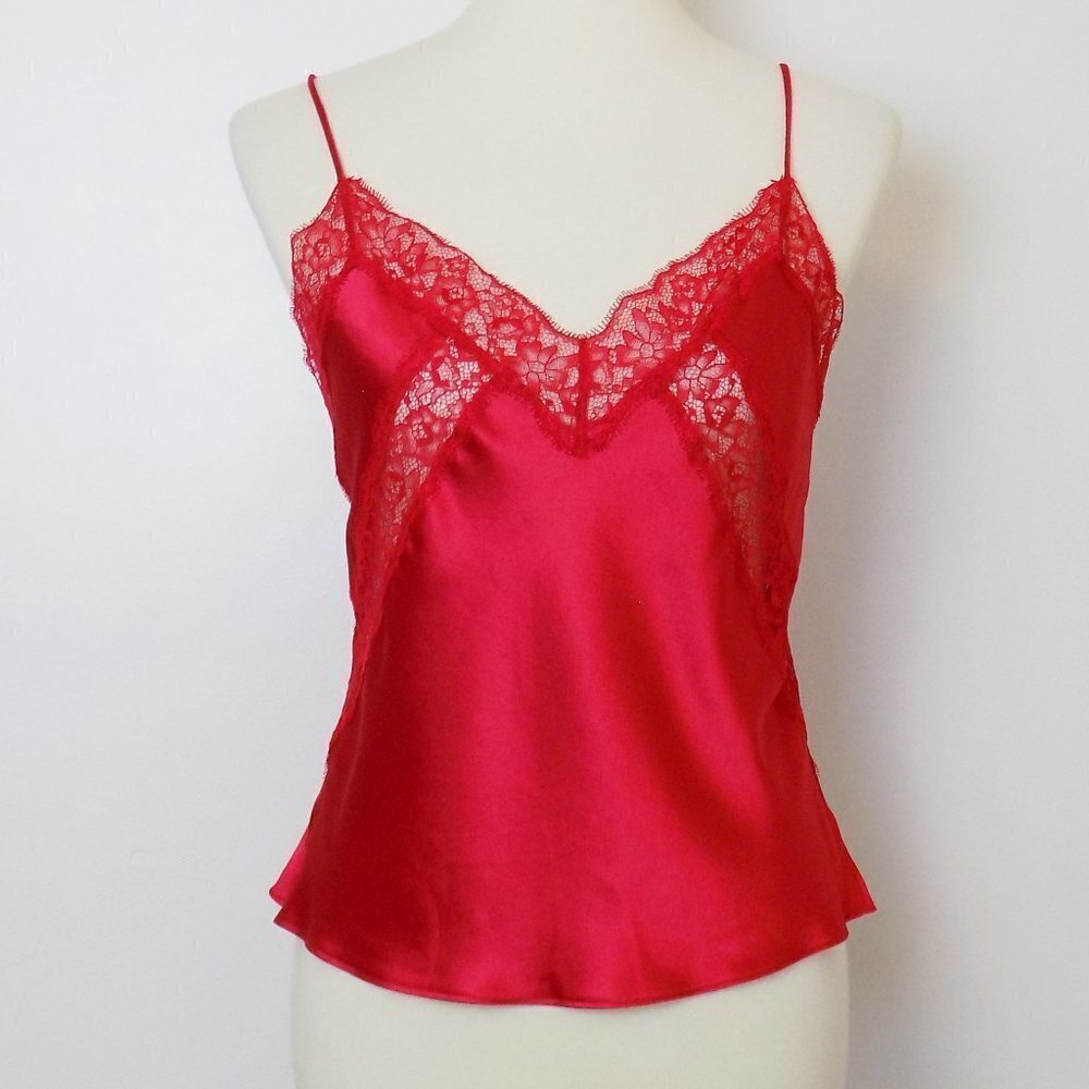 nwt victoria's secret satin and lace luxe cami top flowy silky - Picture 1 of 4